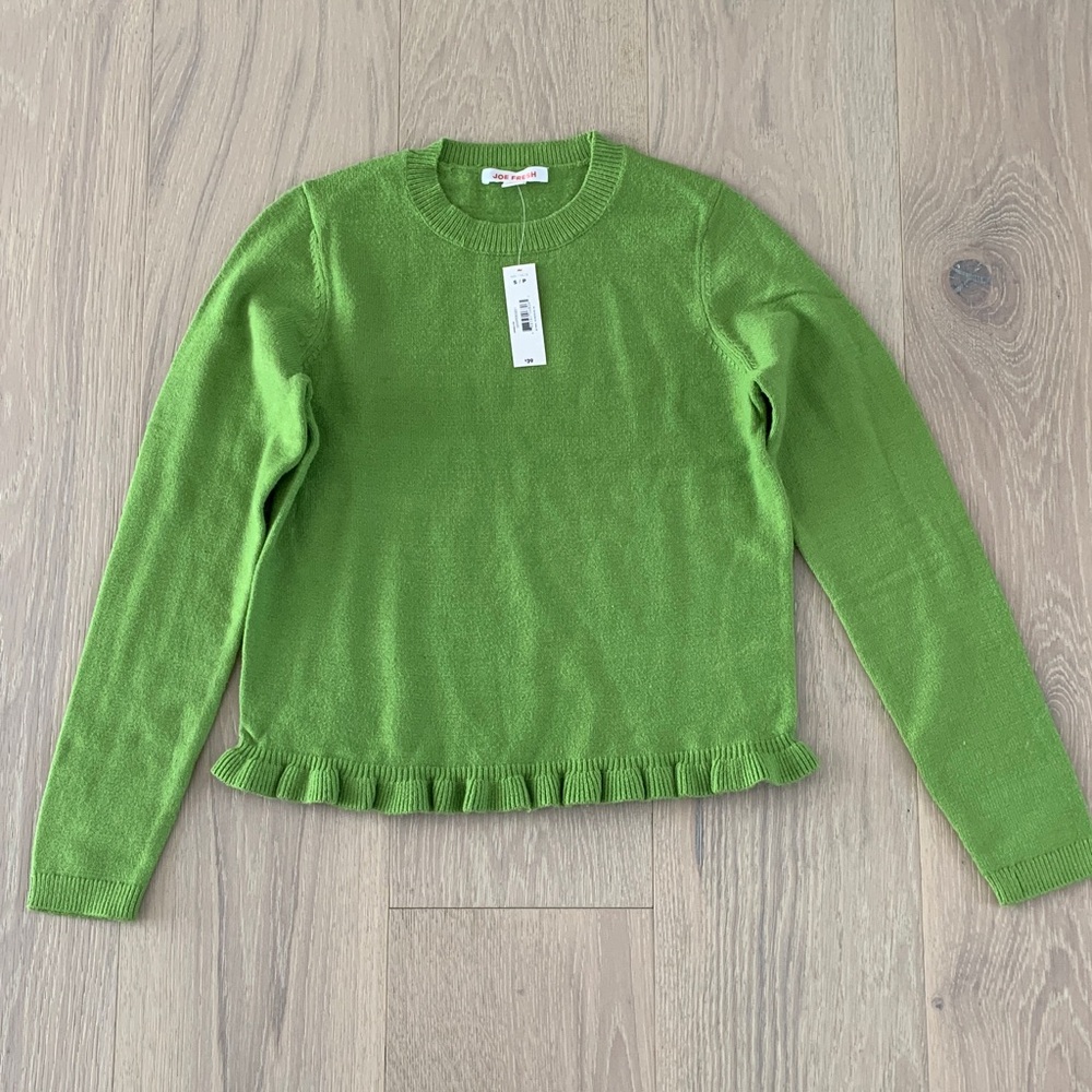 Joe Fresh Pistachio Green Long Sleeve Sweater